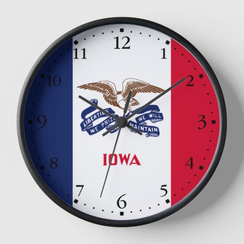 Iowa State Flag Clock
