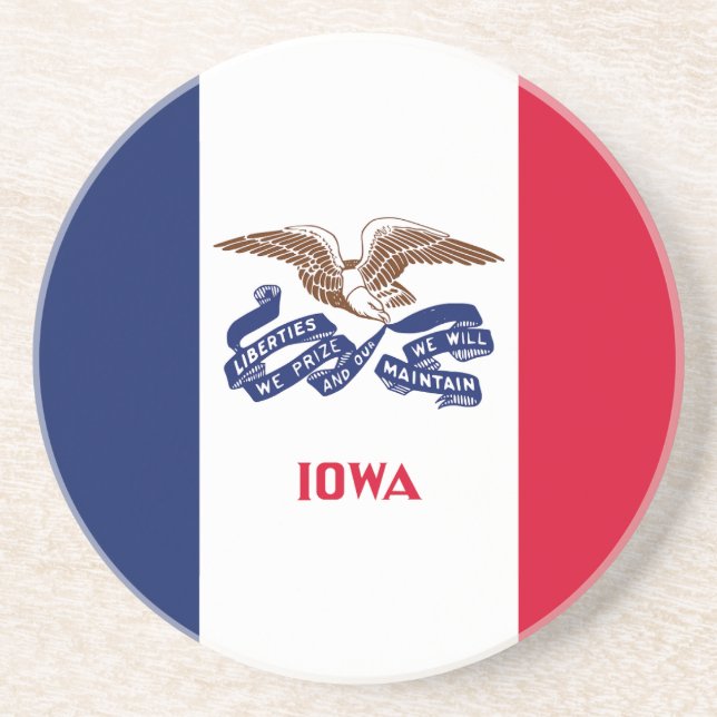 Iowa State Flag Coaster (Front)