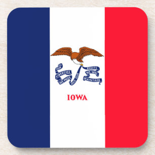 Iowa State Flag Design Beverage Coaster