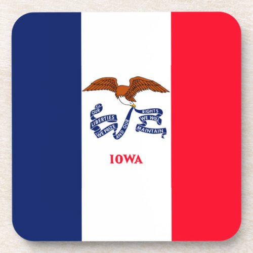 Iowa State Flag Design Beverage Coaster