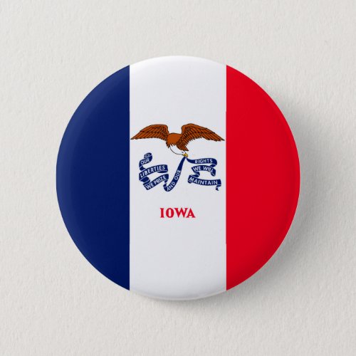 Iowa State Flag Design Button