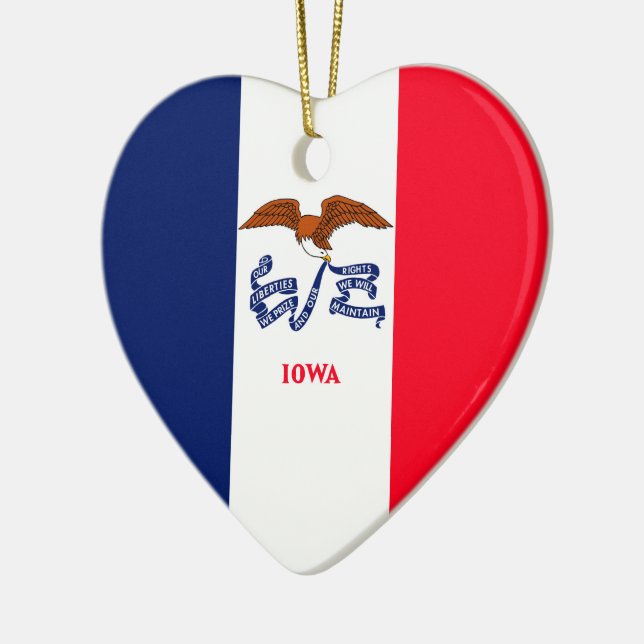 Iowa State Flag Design Ceramic Ornament (Left)