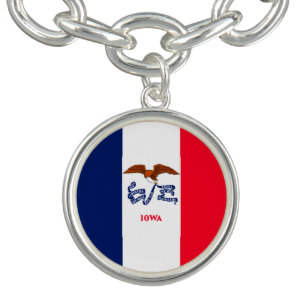 Iowa State Flag Design Charm Bracelet