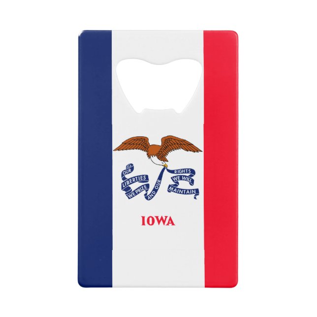 Iowa State Flag Design Credit Card Bottle Opener (Front)