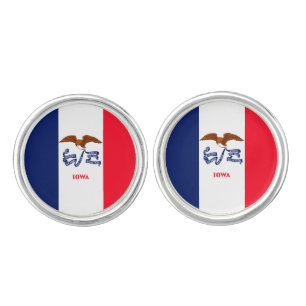 Iowa State Flag Design Decor Cufflinks
