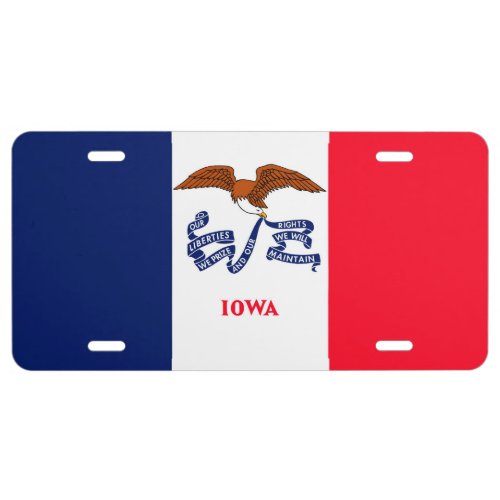 Iowa State Flag Design Decor License Plate