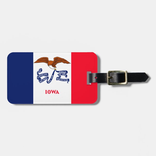 Iowa State Flag Design Luggage Tag (Front Horizontal)