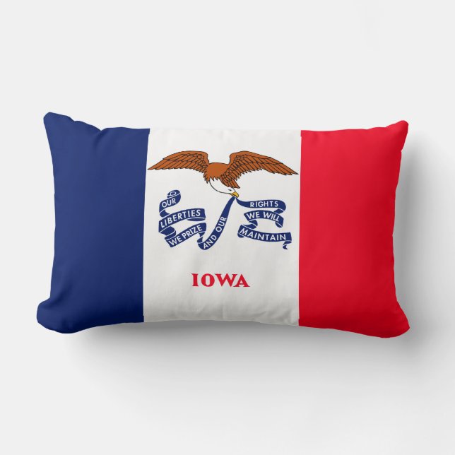 Iowa State Flag Design Lumbar Pillow (Front)