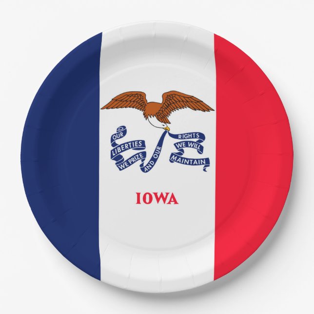 Iowa State Flag Design Paper Plates (Front)