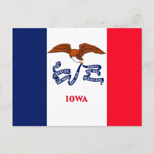 Iowa State Flag Design Postcard