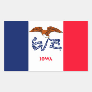 Iowa State Flag Design Rectangular Sticker