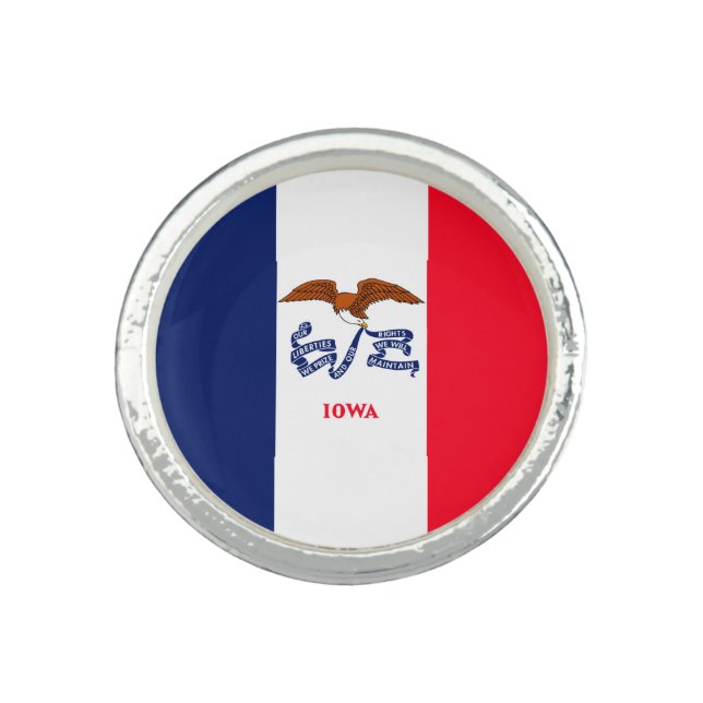 Iowa State Flag Design Ring (Front)