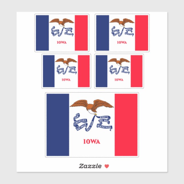 Iowa State Flag Design Sticker (Sheet)