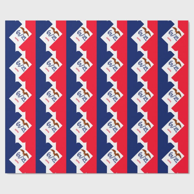 Iowa State Flag Design Wrapping Paper (Flat)