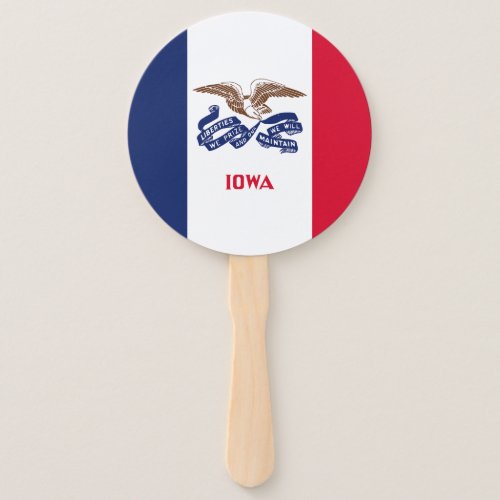 Iowa State Flag Hand Fan
