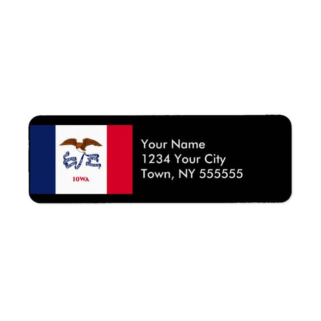 Iowa State Flag Label (Front)