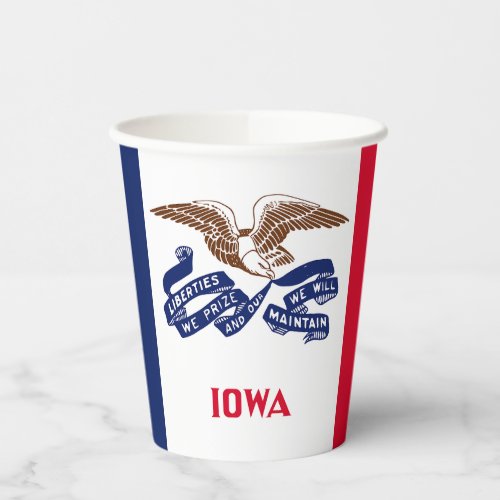 Iowa State Flag Paper Cups