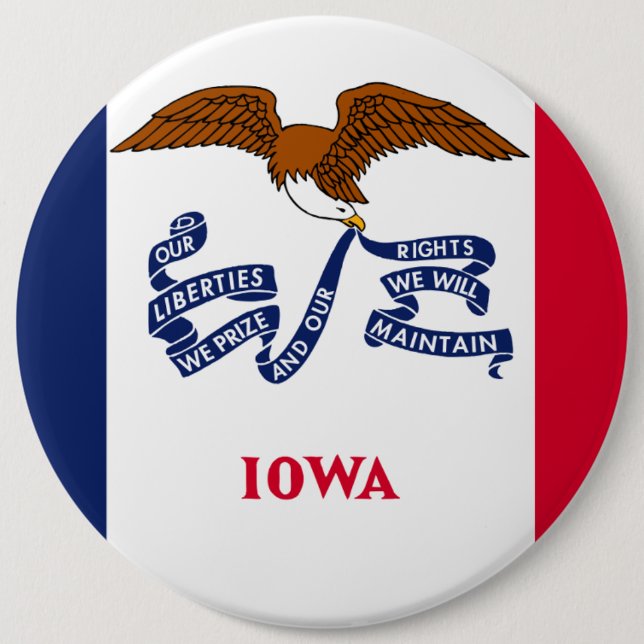 Iowa State Flag Pinback Button (Front)