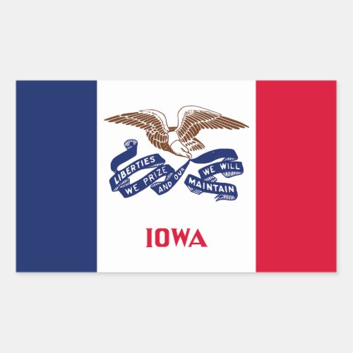 Iowa State Flag Rectangular Sticker