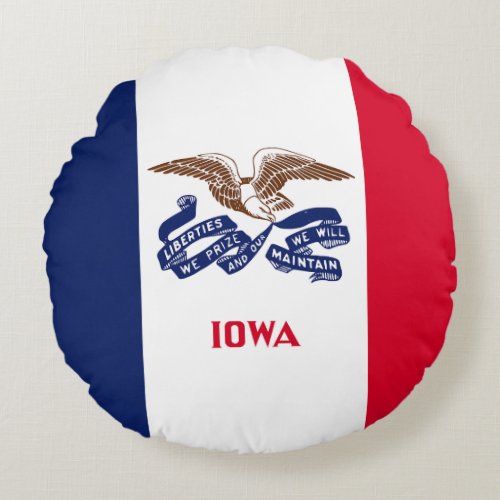 Iowa State Flag Round Pillow