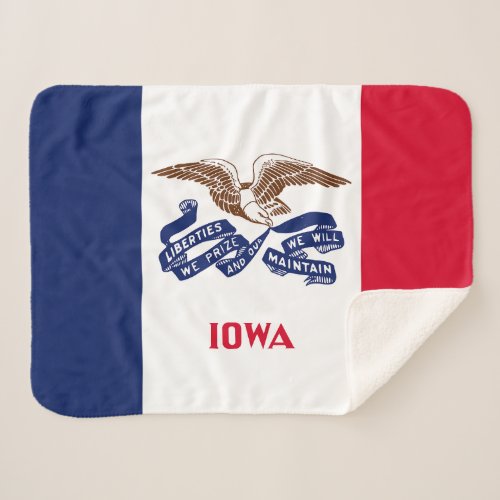 Iowa State Flag Sherpa Blanket