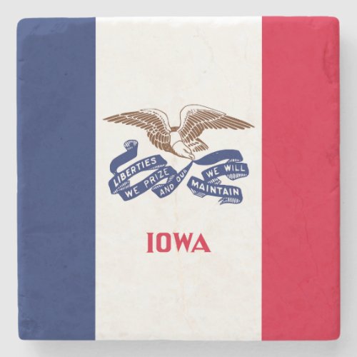 Iowa State Flag Stone Coaster