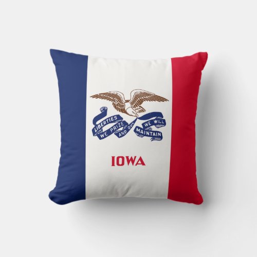 Iowa State Flag Throw Pillow