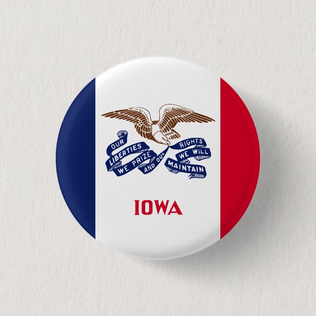 Iowa State Flag USA Button (Front)