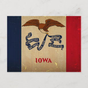 Iowa State Flag VINTAGE.png Postcard