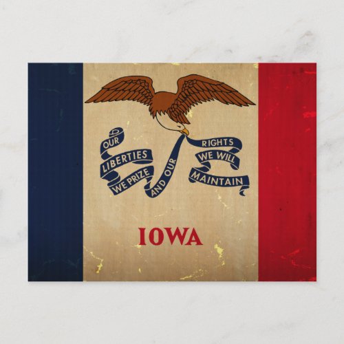 Iowa State Flag VINTAGEpng Postcard