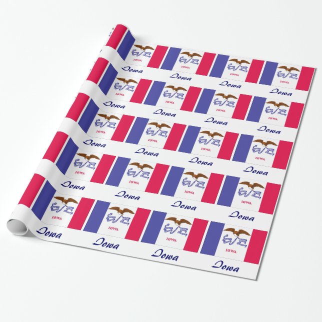 Iowa State Flag Wrapping Paper (Unrolled)