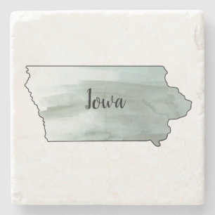 Iowa State Illustration Stone Coaster