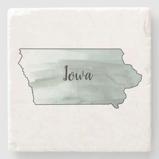 Iowa State Illustration Stone Coaster (Front)
