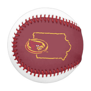 Iowa State Logo Distressed Baseball