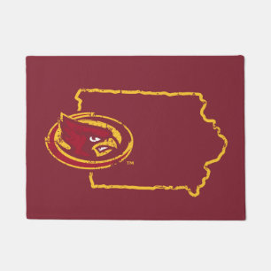 Iowa State Logo Distressed Doormat