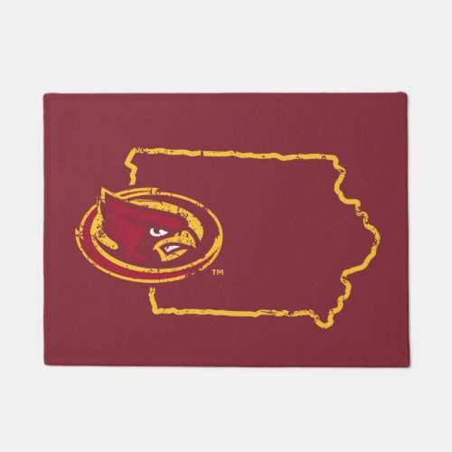 Iowa State Logo Distressed Doormat