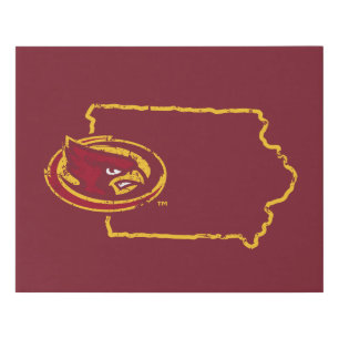Iowa State Logo Distressed Faux Canvas Print