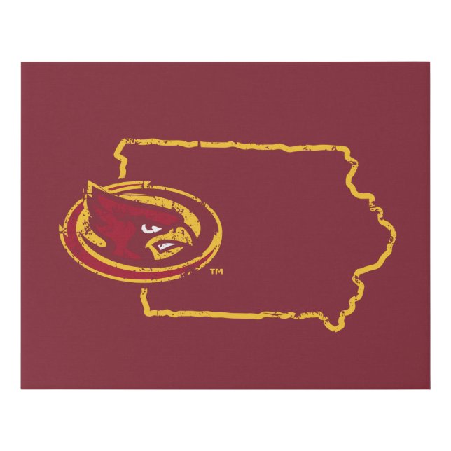 Iowa State Logo Distressed Faux Canvas Print (Front)