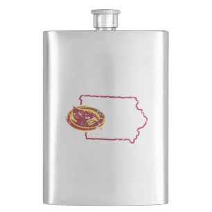 Iowa State Logo Distressed Flask
