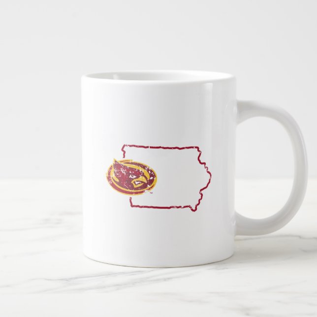 Iowa State Logo Distressed Giant Coffee Mug (Right)