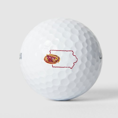 Iowa State Logo Distressed Golf Balls