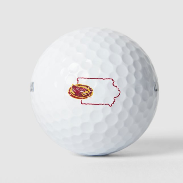 Iowa State Logo Distressed Golf Balls (Front)