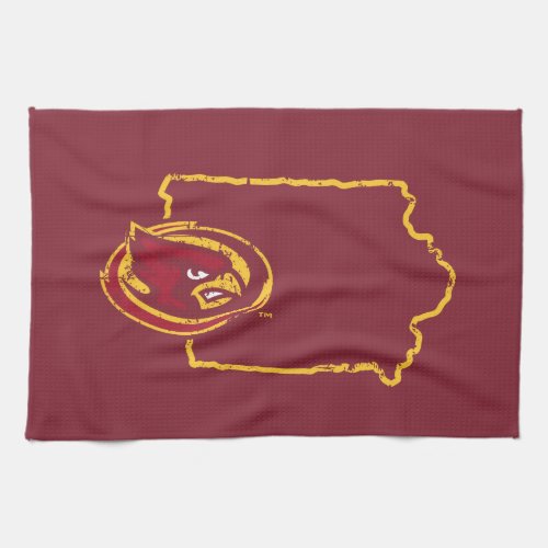 Iowa State Logo Distressed Kitchen Towel