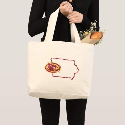 Iowa State Logo Distressed Large Tote Bag