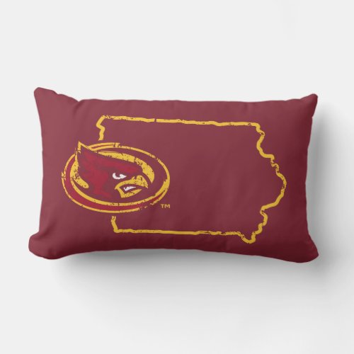 Iowa State Logo Distressed Lumbar Pillow