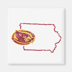 Iowa State Logo Distressed Magnet