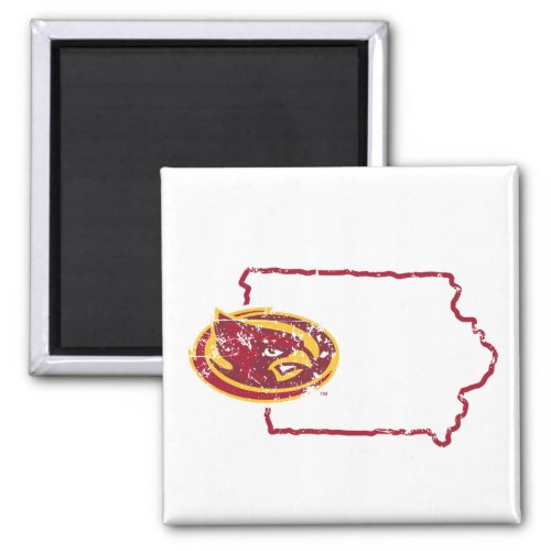 Iowa State Logo Distressed Magnet