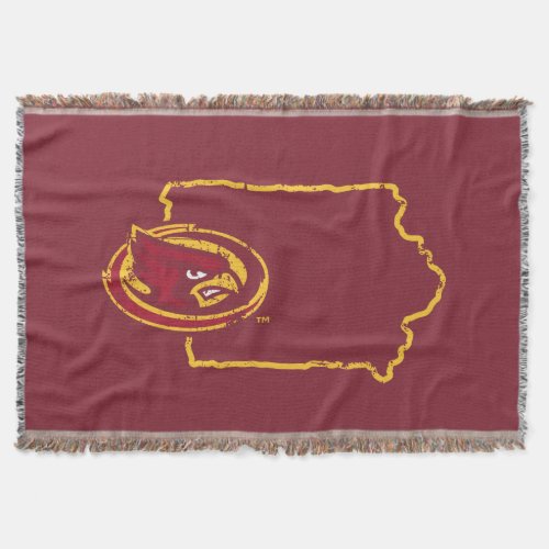 Iowa State Logo Distressed Throw Blanket