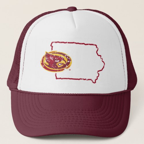 Iowa State Logo Distressed Trucker Hat