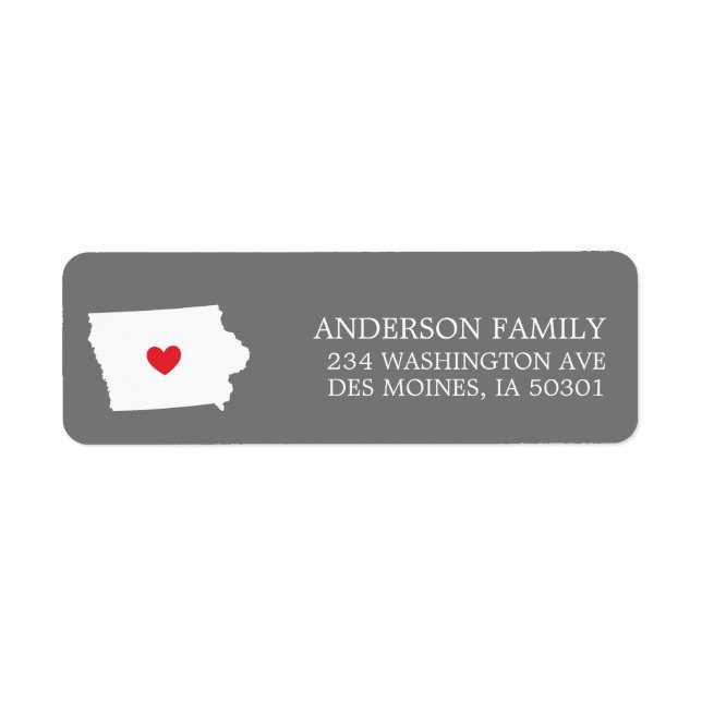 IOWA State | Moving Return Address Label (Front)